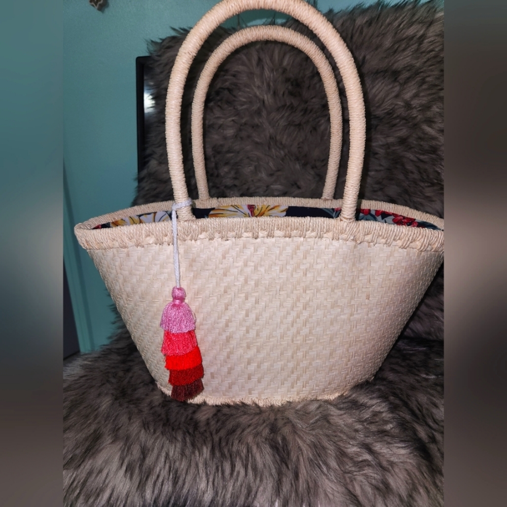 Large straw handbag